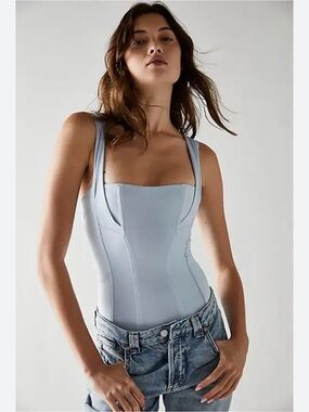 We are HAH Vava Corset One Piece Swimsuit NWT in light blue